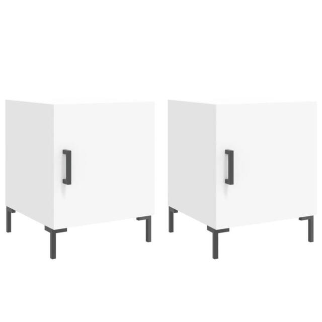 Berkfield Home Bedside Cabinets 2 pcs White 40x40x50 cm Engineered Wood - Size: 40 x 40 x 50 cm - image 1