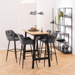 Furniture To Go Seaford Black Metal Large Asymmetrical Bookcase with 5 Black Shelves - thumbnail 4