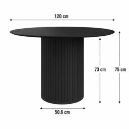 More4Homes Arlo Round Dining Table w Black Legs - thumbnail 3
