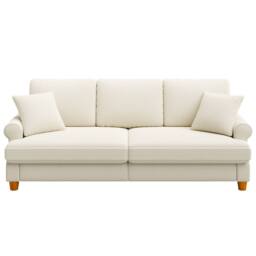 Dprodo 220CM Chenille Sofa Sleeper Deep Seat Couch in Beige - thumbnail 7