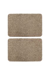 JVL Tanami Doormat Set of 2 - Beige - Size: 50 cm x 75 cm - thumbnail 1