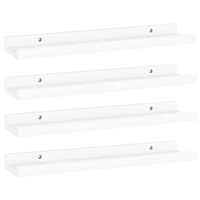 Berkfield Home Wall Shelves 4 pcs White 40x9x3 cm - Size: 40 x 9 x 3 cm - image 1