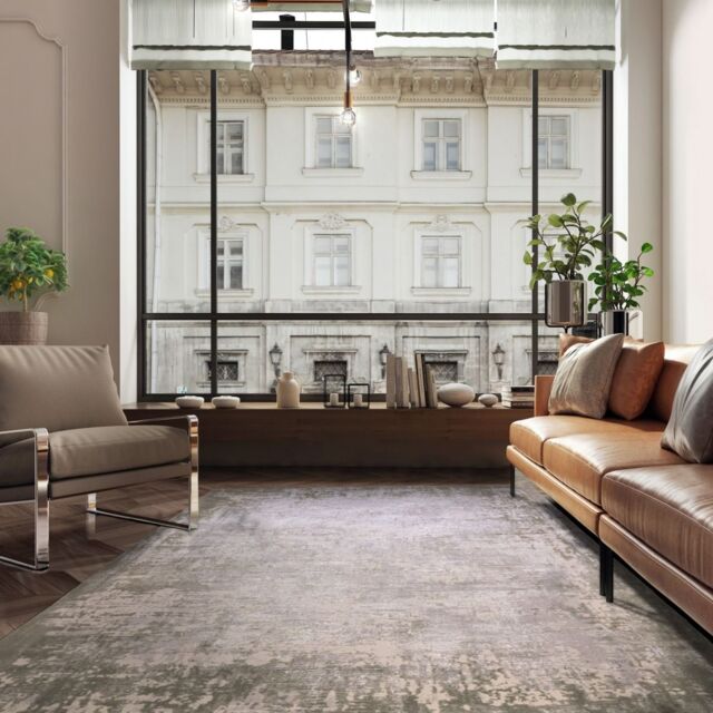 The Rug Shop UK Green Modern Abstract Luxurious Easy To Clean Latex Back Area Rug - Size: 240 cm x 340 cm - image 1