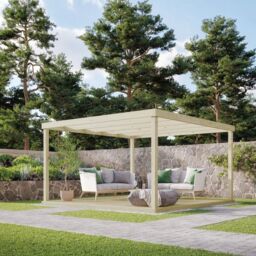 Rutland County Garden Furniture Ltd Box Pergola & Decking Kit - Wood - L420 x W420 cm - Light Green