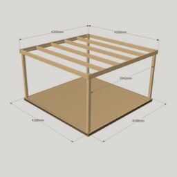 Rutland County Garden Furniture Ltd Box Pergola & Decking Kit - Wood - L420 x W420 cm - Light Green - thumbnail 3
