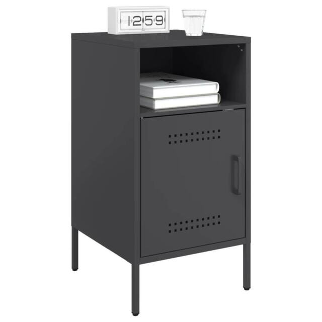 Berkfield Home Sturdy Bedside Cabinets 2 pcs Black 36x39x68 cm Steel - Size: 36 x 39 x 68 cm - image 1