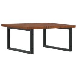 Berkfield Home Basin Shelf Wall Mounted Steel & Solid Wood Oak in Brown - thumbnail 6