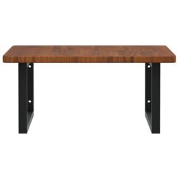 Berkfield Home Basin Shelf Wall Mounted Steel & Solid Wood Oak in Brown - thumbnail 4