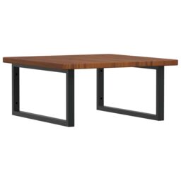 Berkfield Home Basin Shelf Wall Mounted Steel & Solid Wood Oak in Brown - thumbnail 2
