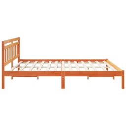 Berkfield Home with Headboard Brown 200 x 200 cm Pine wood - thumbnail 7