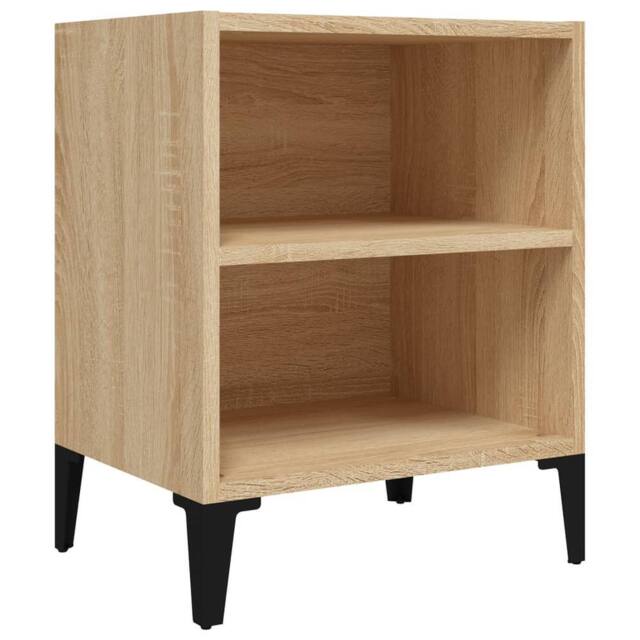 Berkfield Home Bed Cabinet with Metal Legs Sonoma Oak 40x30x50 cm in Brown - Size: 40 x 30 x 50 cm - image 1