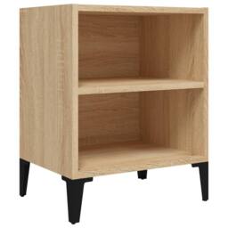 Berkfield Home Bed Cabinet with Metal Legs Sonoma Oak 40x30x50 cm in Brown - Size: 40 x 30 x 50 cm - thumbnail 1