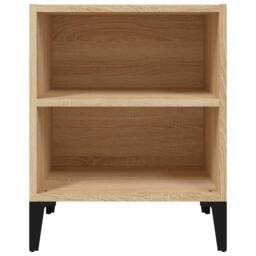 Berkfield Home Bed Cabinet with Metal Legs Sonoma Oak 40x30x50 cm in Brown - Size: 40 x 30 x 50 cm - thumbnail 4