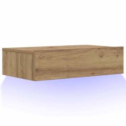 Berkfield Home TV Cabinet with LED Lights Artisan Oak 60x35x15.5 cm in Brown - thumbnail 1