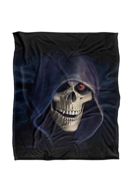JQ Licensing Royce Mcclure Grim Reaper Silky Touch Super Soft Throw Blanket 152 X 127 cm in White - image 1