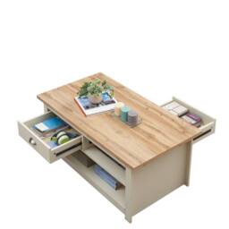 Timber Art Design Lisbon Living Room 2 Drawer Coffee Table Cream Storage Furniture - thumbnail 6