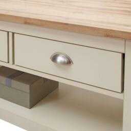 Timber Art Design Lisbon Living Room 2 Drawer Coffee Table Cream Storage Furniture - thumbnail 2