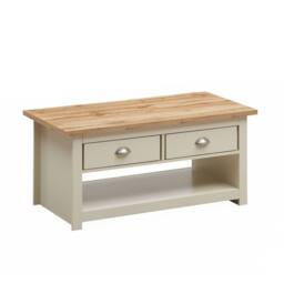Timber Art Design Lisbon Living Room 2 Drawer Coffee Table Cream Storage Furniture - thumbnail 5