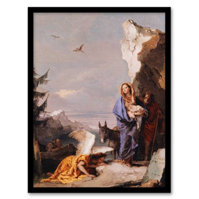 Artery8 Giovanni Battista Tiepolo Flight Into Egypt Framed Wall Art Print - Size: A4 - image 1