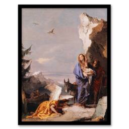 Artery8 Giovanni Battista Tiepolo Flight Into Egypt Framed Wall Art Print - Size: A4 - thumbnail 1