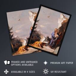 Artery8 Giovanni Battista Tiepolo Flight Into Egypt Framed Wall Art Print - Size: A4 - thumbnail 2