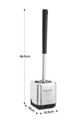 Living and Home Wall-mount Freestanding Silicone Toilet Brush with Draining Holder for Bathroom in Black - thumbnail 6