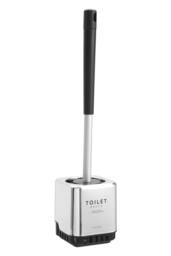 Living and Home Wall-mount Freestanding Silicone Toilet Brush with Draining Holder for Bathroom in Black - thumbnail 3
