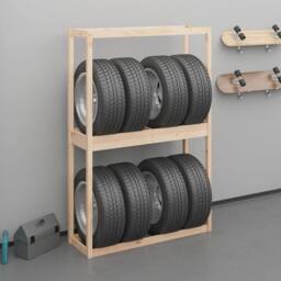Berkfield Home Tire Rack 120x40x180 cm Solid Wood Pine in Brown - Size: 120 x 40 x 180 cm
