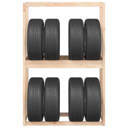 Berkfield Home Tire Rack 120x40x180 cm Solid Wood Pine in Brown - Size: 120 x 40 x 180 cm - thumbnail 5