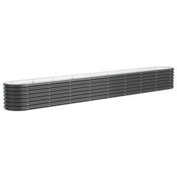 Berkfield Home Garden Raised Bed Powder-coated Steel 332x40x36 cm Anthracite in Charcoal - Size: 332 x 40 x 36 cm - thumbnail 3