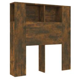 Berkfield Home Headboard Cabinet Smoked Oak 100x18.5x104.5 cm in Brown - thumbnail 3