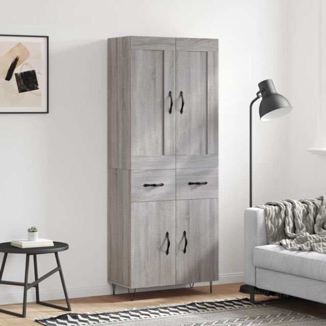 Berkfield Home Highboard Grey Sonoma 69.5x34x180 cm Engineered Wood - image 1