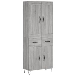 Berkfield Home Highboard Grey Sonoma 69.5x34x180 cm Engineered Wood - thumbnail 2