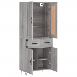 Berkfield Home Highboard Grey Sonoma 69.5x34x180 cm Engineered Wood - thumbnail 4