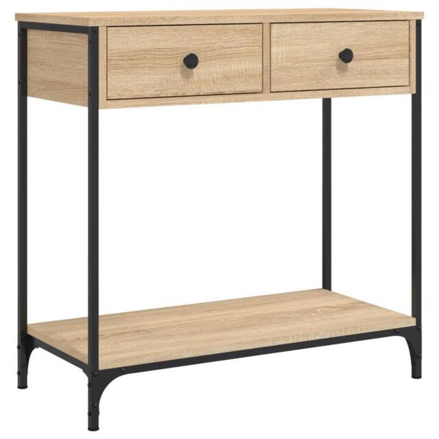 Berkfield Home Console Table Sonoma Oak 75x34.5x75 cm Engineered Wood in Light Tan - image 1