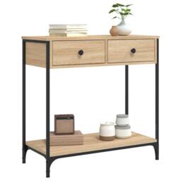 Berkfield Home Console Table Sonoma Oak 75x34.5x75 cm Engineered Wood in Light Tan - thumbnail 3
