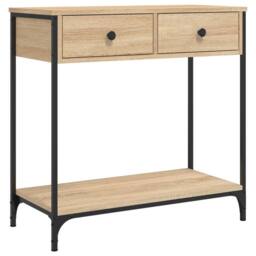 Berkfield Home Console Table Sonoma Oak 75x34.5x75 cm Engineered Wood in Light Tan - thumbnail 1