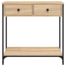 Berkfield Home Console Table Sonoma Oak 75x34.5x75 cm Engineered Wood in Light Tan - thumbnail 6
