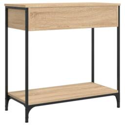 Berkfield Home Console Table Sonoma Oak 75x34.5x75 cm Engineered Wood in Light Tan - thumbnail 8