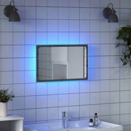 Berkfield Home LED Bathroom Mirror Grey Sonoma 60x8.5x38 cm Engineered Wood