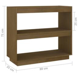 Berkfield Home Book Cabinet Honey Brown 80x35x71 cm Solid Pinewood - Size: 80 x 35 x 71 cm - thumbnail 8