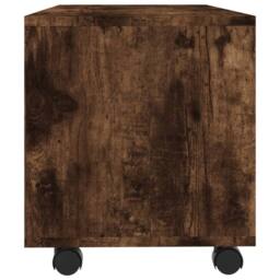 Berkfield Home TV Cabinet with Castors Smoked Oak 90x35x35 cm Engineered Wood in Brown - Size: 90 x 35 x 35 cm - thumbnail 5