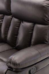 More4Homes Chester Manual Recliner Bonded Leather 1+3 Seater Sofa Set in Brown - thumbnail 6