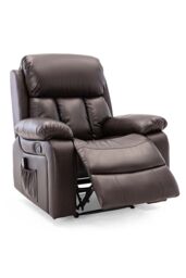 More4Homes Chester Manual Recliner Bonded Leather 1+3 Seater Sofa Set in Brown - thumbnail 5
