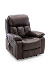 More4Homes Chester Manual Recliner Bonded Leather 1+3 Seater Sofa Set in Brown - thumbnail 4