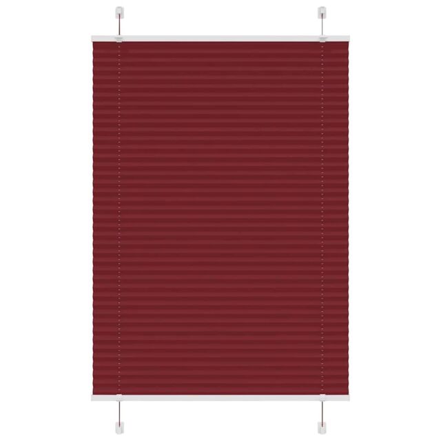 Berkfield Home Pleated Blind Bordeaux Red 100x150 cm Fabric Width 99.4 cm Polyester - image 1