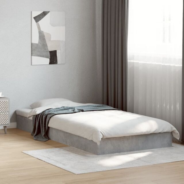 Berkfield Home Bed Frame without Mattress Concrete Grey 75x190 cm Small Single - image 1