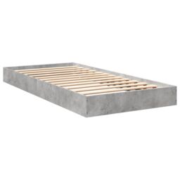 Berkfield Home Bed Frame without Mattress Concrete Grey 75x190 cm Small Single - thumbnail 6