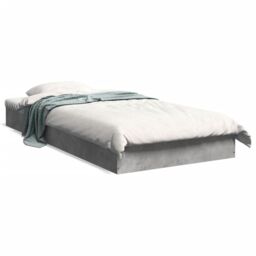Berkfield Home Bed Frame without Mattress Concrete Grey 75x190 cm Small Single - thumbnail 2