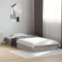 Berkfield Home Bed Frame without Mattress Concrete Grey 75x190 cm Small Single - thumbnail 1